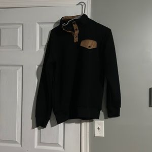 Zyia three quarter button quilted pull over